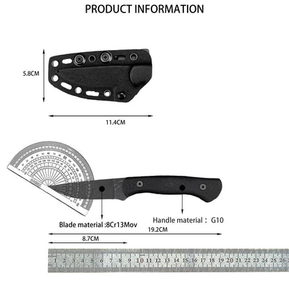 Blackfoot 2.0 Fixed Blade Knife with G10 Handle, Tactical Survival Knife, Perfect Gift for Men, Outdoor Camping Hunting EDC Tool
