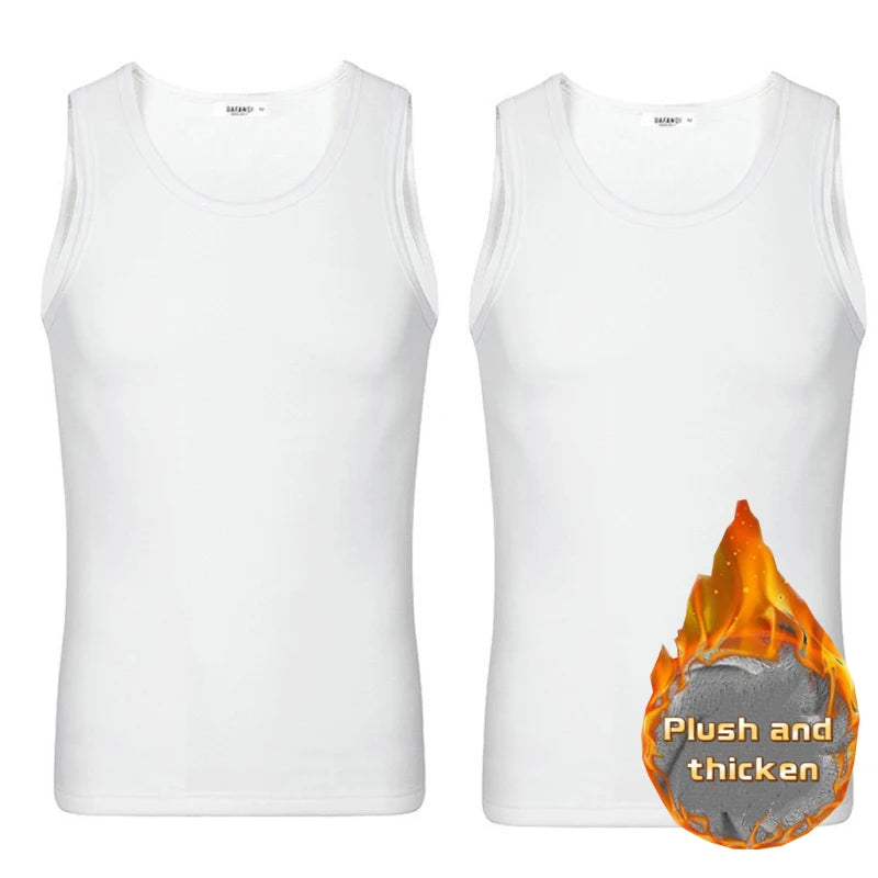 2pcs Men Thermal Underwear Man Sleeveless Vest Autumn WinterThermo Lingerie Men's Warm Top Thickening Thermo Vest Undershirt