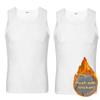 2pcs Men Thermal Underwear Man Sleeveless Vest Autumn WinterThermo Lingerie Men's Warm Top Thickening Thermo Vest Undershirt