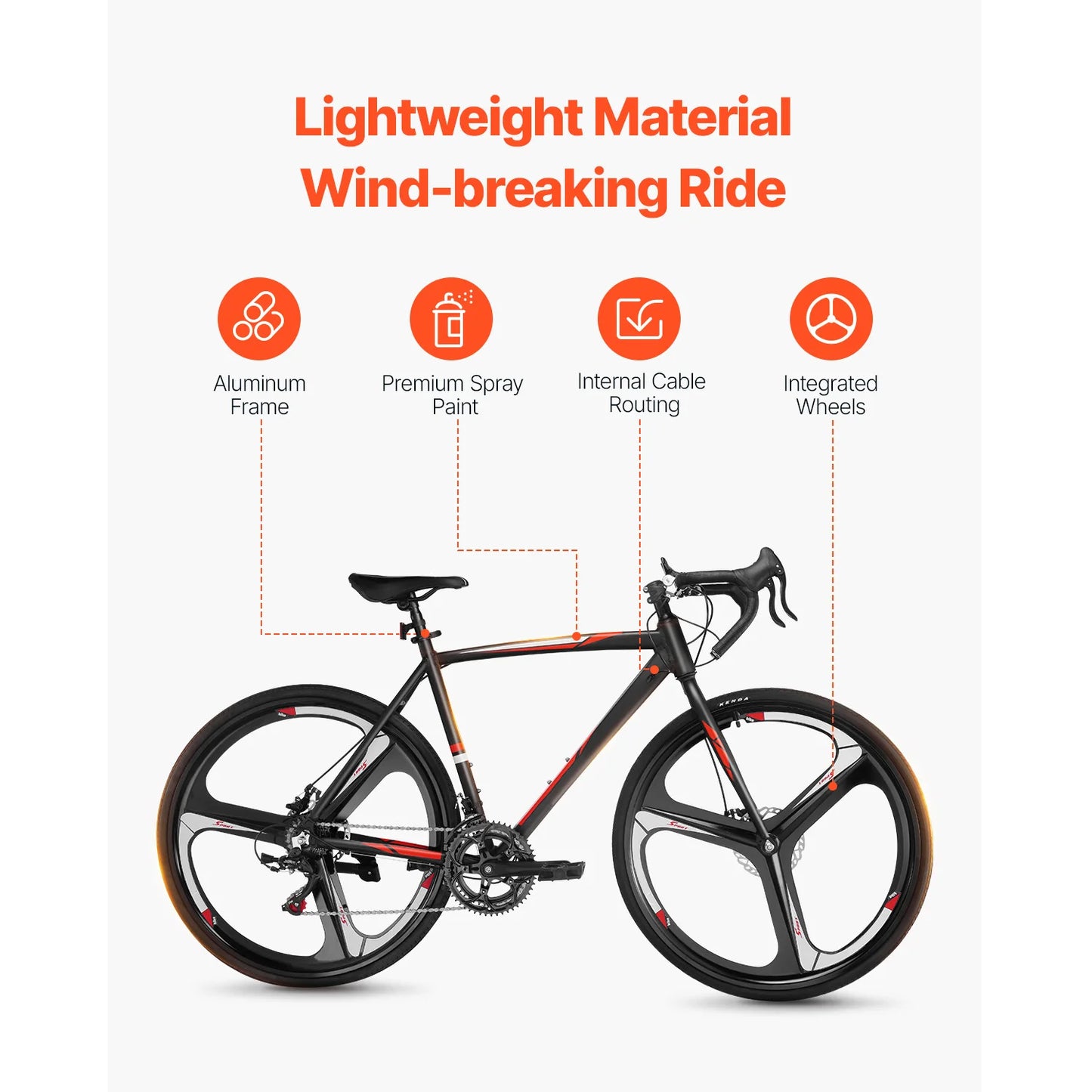 SucceBuy Road Bike 700C Wheels Racing Bike 14 Speeds Drivetrain City Commuter Road Bicycle Urban Adult Sport Bike w/Aluminum All