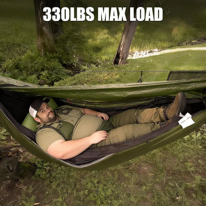 Ultralight Portable 4-in-1 Camping Hammock Tent with Rainfly and Insect Net for Outdoor Adventures