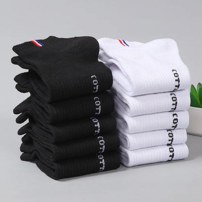20/50 Pairs of High-Quality Soft and Comfortable Men's Sports Socks Casual and Breathable Black and White Short Socks