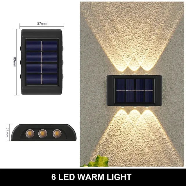 Solar LED Light, Outdoor Waterproof Wall Lamp, Dusk to Dawn Fence Up And Down Luminous Lighting  for Summer Garden Yard Porch