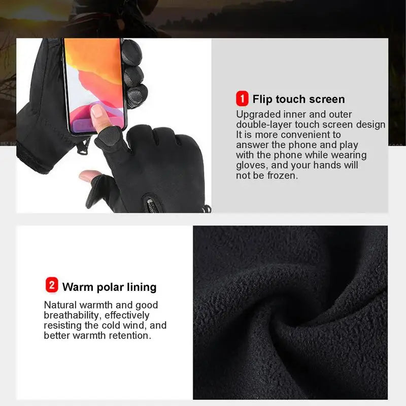 Rechargeable Heated Gloves Sports Heating Gloves Comfortable Heating Gloves Wind-proof Heated Gloves Multifunctional USB Heating