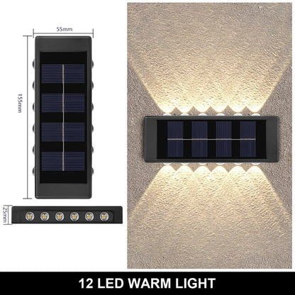 Solar LED Light, Outdoor Waterproof Wall Lamp, Dusk to Dawn Fence Up And Down Luminous Lighting  for Summer Garden Yard Porch