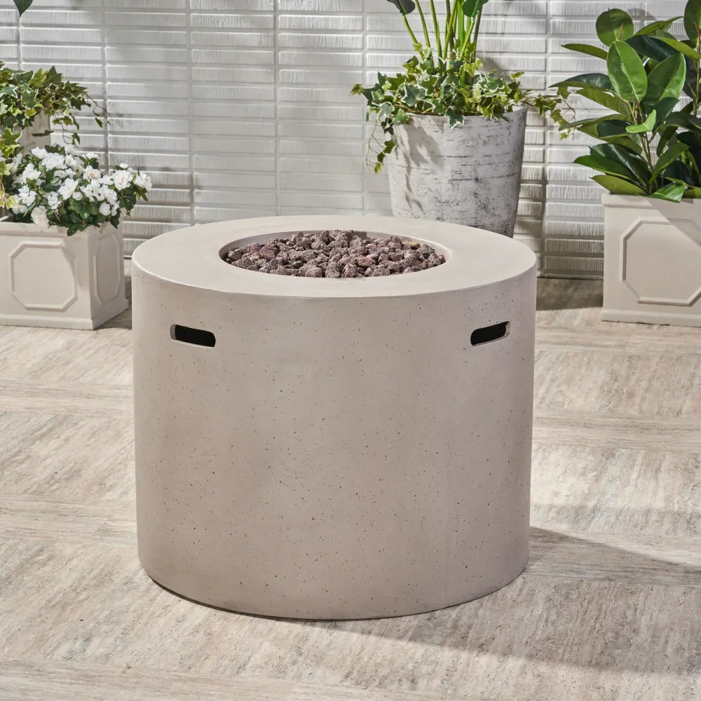 31 Inch Round MGO Propane Fire Pit Table 40000 BTU Outdoor Fireplace Heater for Patio Garden Decor