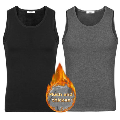 2pcs Men Thermal Underwear Man Sleeveless Vest Autumn WinterThermo Lingerie Men's Warm Top Thickening Thermo Vest Undershirt