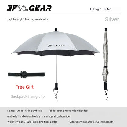 3F UL GEAR Hiking Umbrella Carbon Fiber Portable Rainproof Ultralight Hands-free for Outdoor Traveling Novelty Camping Equipment