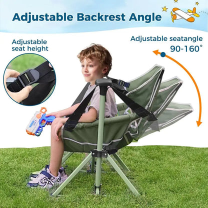Hammock Chair,Adjustable Kids Camping Chair,Folding Chair with Stand,Portable Hammock Chair for Camping, Travelling and Patio,Gr