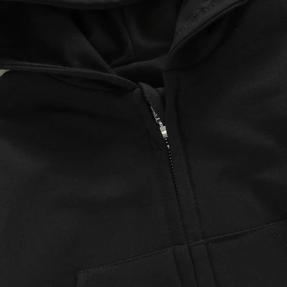 Children s Winter Warm Hooded Jacket Stylish Solid Color Zipper Coat with Long Sleeves for Boys and Girls Casual Loose Fit