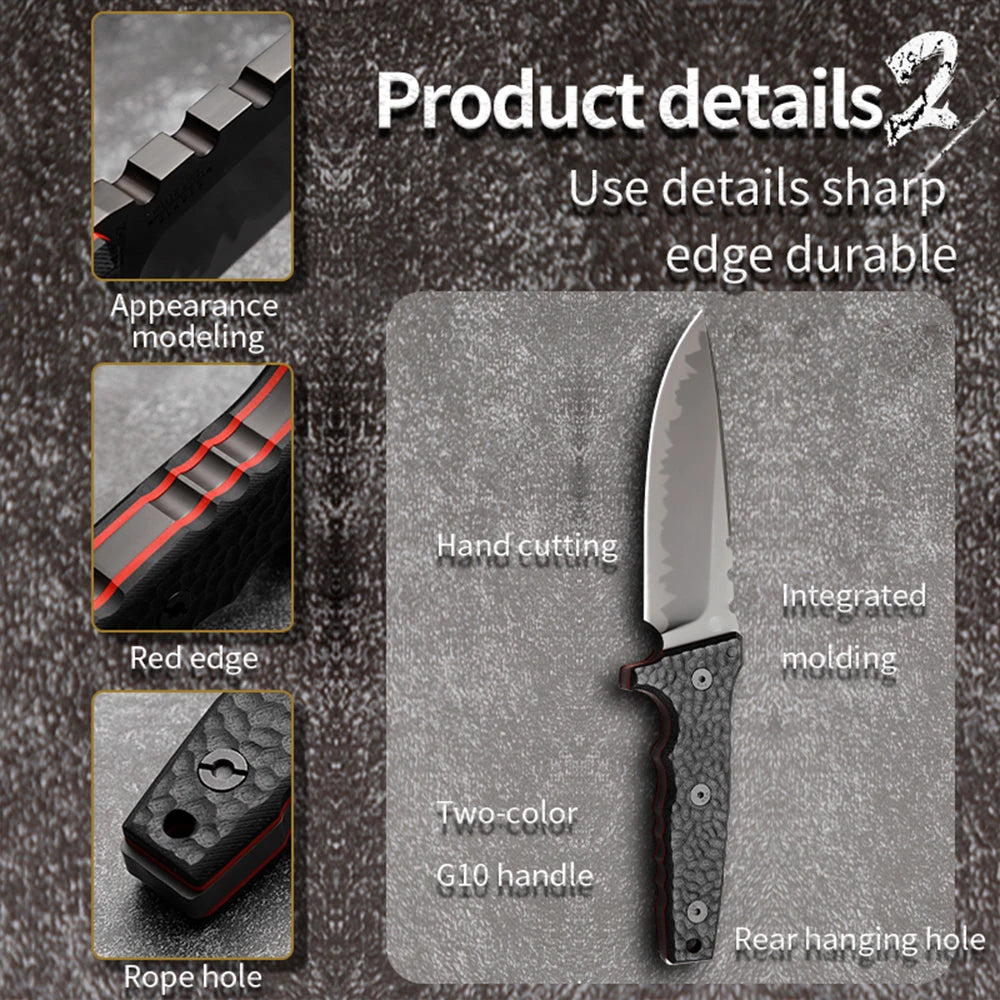 High hardness straight knife, wilderness survival knife, can be used outdoors, camping, rescue, survival, men's gift