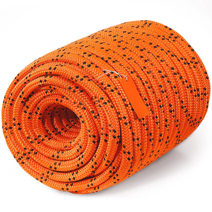 SucceBuy 220ft Dual-Weave Polyester Rope 48-Strand Outdoor Accessories Emergency Cord for Camping Swinging Rappelling Rescue
