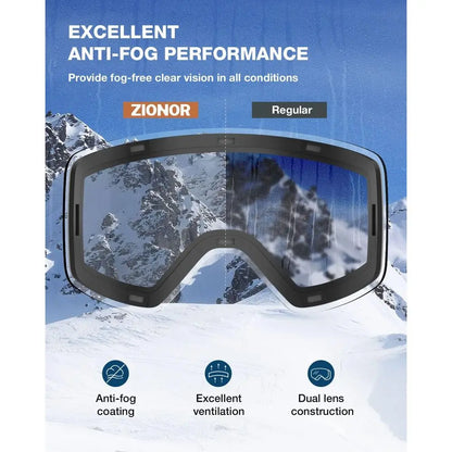 Magnetic Cylindrical Ski Goggles with X11 Lens for Men and Women