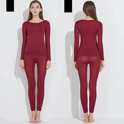  Women Traceless Thermal Underwear Set Unisex Intimate Pajamas Ultra-Thin Winter Constant Temperature Long Sleeve Lingerie Wome