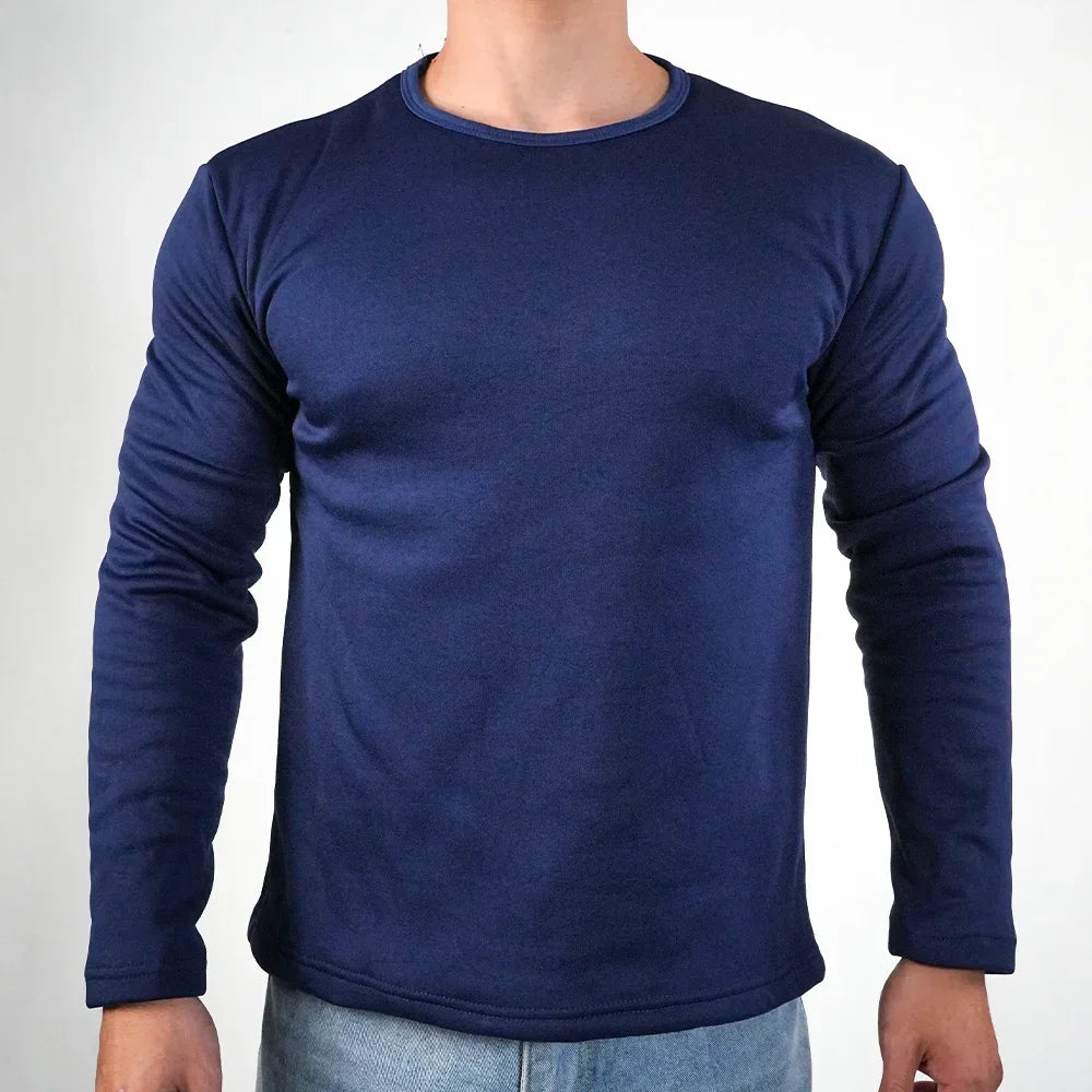 Men's Ultra Thermal Underwear Extreme Cold Weather Long-sleeved Base Layer Top Fleece Lined New Winter O-Neck Bottoming Shirts