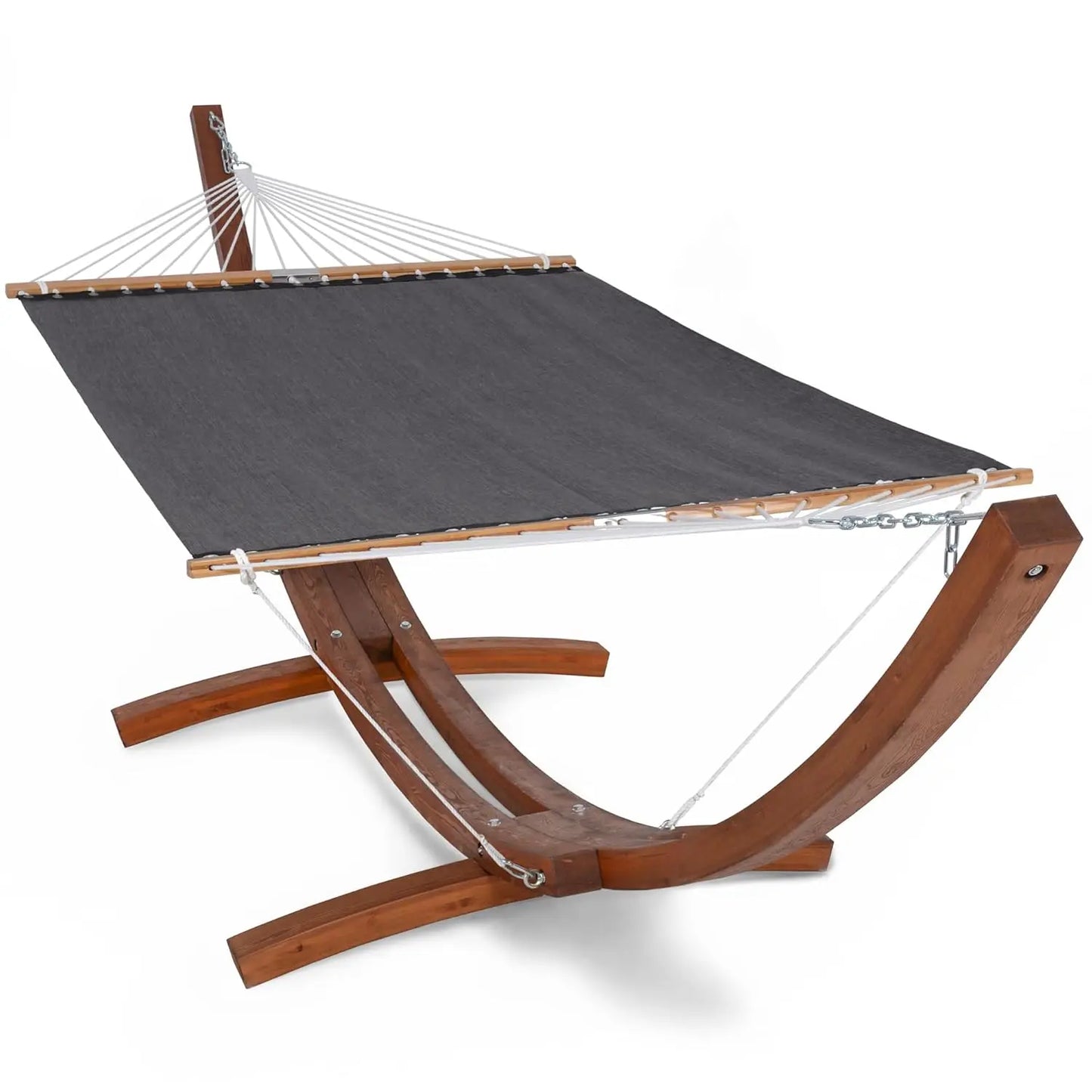 Hammocks Double Hammock with Wooden Stand Included, Outdoor Hammocks for Outside, 475 lbs Capacity, Dark Gray, Customized
