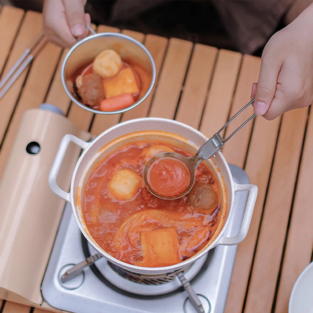 Folding Camping Cutlery Set Strainer/Shovel Picnic Cutlery Set Camp Cooking Utensil Set Outdoor Camping Gear Cooking Accessories