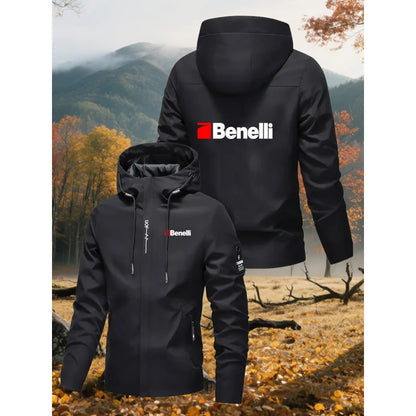 Men's hooded outdoor jacket, suitable for hiking, mountaineering, and daily travel, breathable and durable. Sports windbreaker