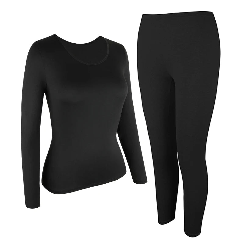 Women Thermal Underwear Set 2 pack Long Johns Ultra Soft Fleece Lined Base Layer Keep Warm Cold Weather Top Bottom﻿