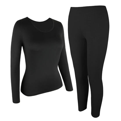 Women Thermal Underwear Set 2 pack Long Johns Ultra Soft Fleece Lined Base Layer Keep Warm Cold Weather Top Bottom﻿