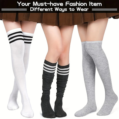 5 pairs of women's random long stockings, thigh socks, high socks, breathable sportswear suitable for all seasons, versatile