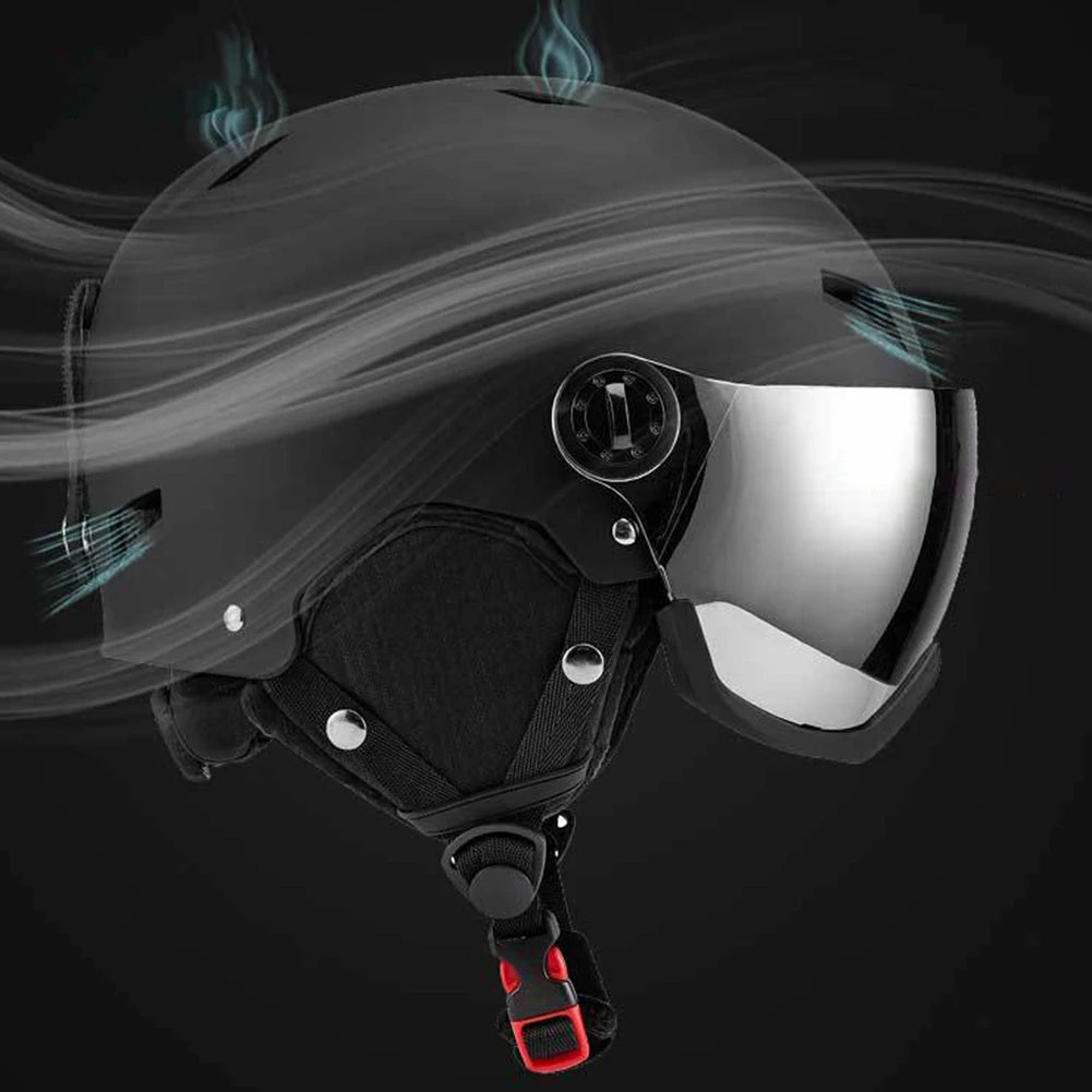 Snowboard Helmet with Goggles Skiing Helmet ABS Shell Protective EPS Foam Snow Helmet for Men Women and Youth