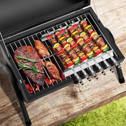 Portable Tabletop Charcoal Grill, Outdoor BBQ Smoker for Camping Picnics Beach Cooking