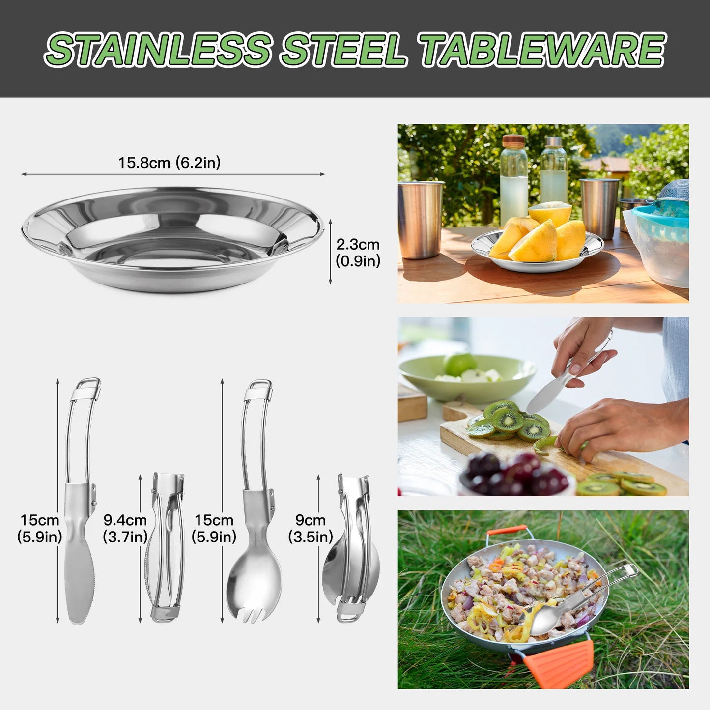 Camping Utensils Cooking Set 3 Person 22PCS Camping Pot and Pan Cooking Set Outdoor Camping Hiking Backpacking with Carry Bag