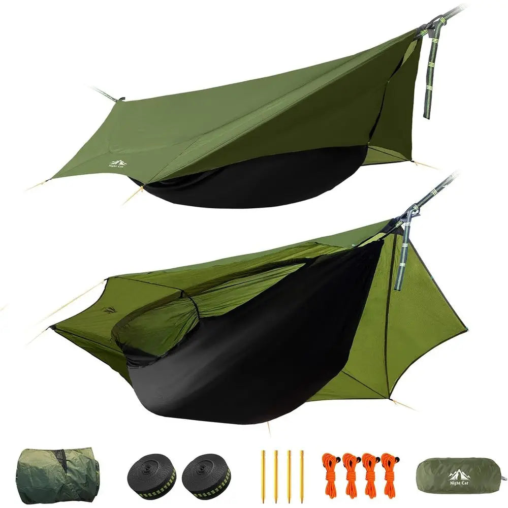 Ultralight Portable 4-in-1 Camping Hammock Tent with Rainfly and Insect Net for Outdoor Adventures
