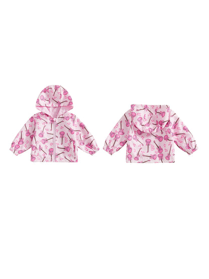 Cute Baby Girl Winter Hoodies Long Sleeve Floral Animal Print Zip Up Hooded Sweatshirt Toddler Jacket Outerwear Coat