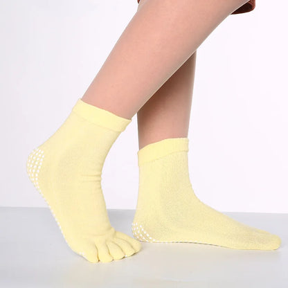 1 Pair Candy-colored Yoga Socks Rainbow Five-toe Split Non-slip Dance Socks Socks for Yoga Dancers