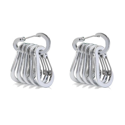 6/12Pcs Aluminum Alloy Carabiner Keychain Outdoor Camping Climbing Hiking Snap Clip Lock Buckle Hook Fishing Accessories