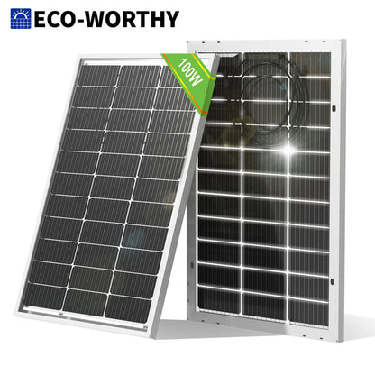 ECO-WORTHY Bifacial 100 Watt 12 Volt Solar Panel Monocrystalline