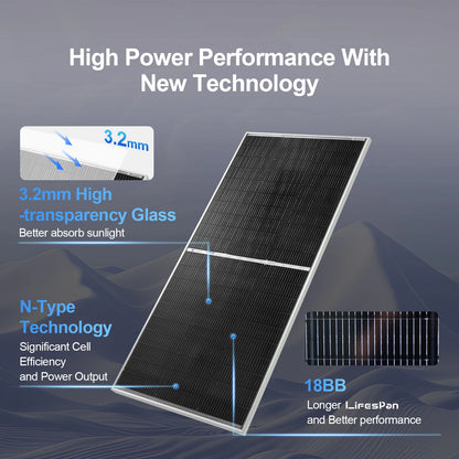 1PC 12 Volt Monocrystalline Solar Panel with 25% High Conversion Efficiency,