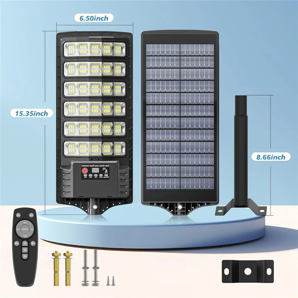 6000W Solar Street Lights 480000LM Commercial Parking Lot Light Dusk to Dawn 6500K Solar Security Flood Lights for Road Garden
