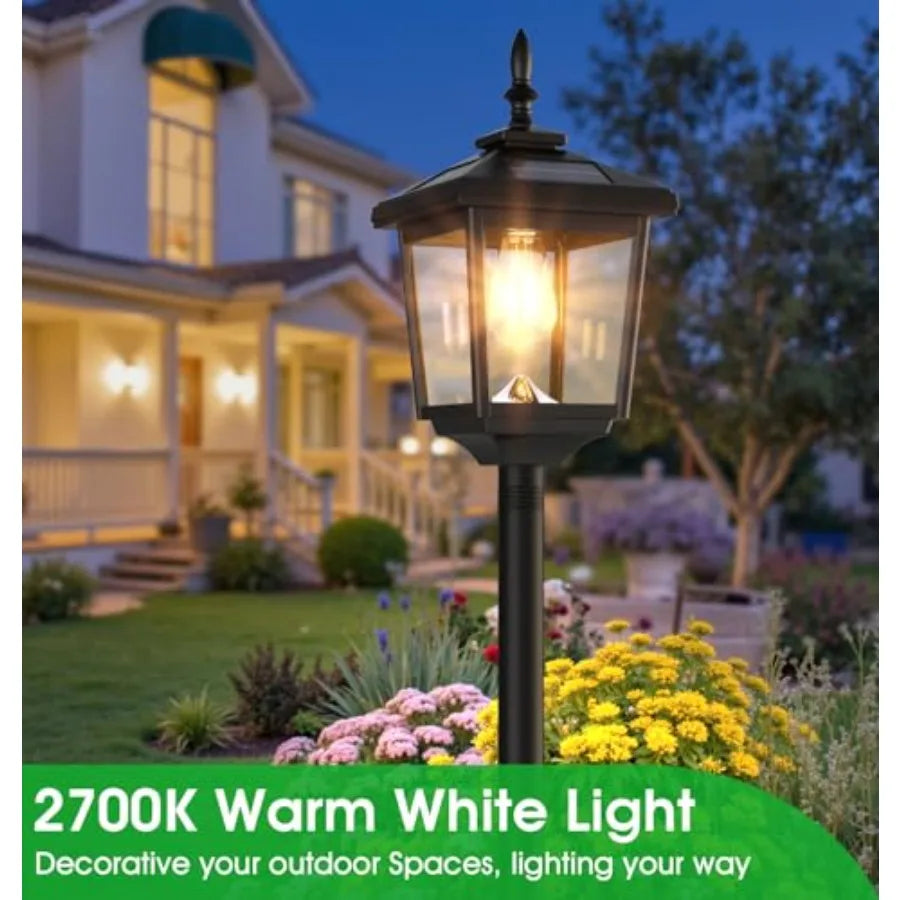 68 Solar Lamp Post Lights Outdoor2-Pack 2700K Dusk to Dawn Solar Light Posts Waterproof Outdoor Lights for Garden Patio Lawn Pa