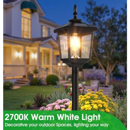 68 Solar Lamp Post Lights Outdoor2-Pack 2700K Dusk to Dawn Solar Light Posts Waterproof Outdoor Lights for Garden Patio Lawn Pa