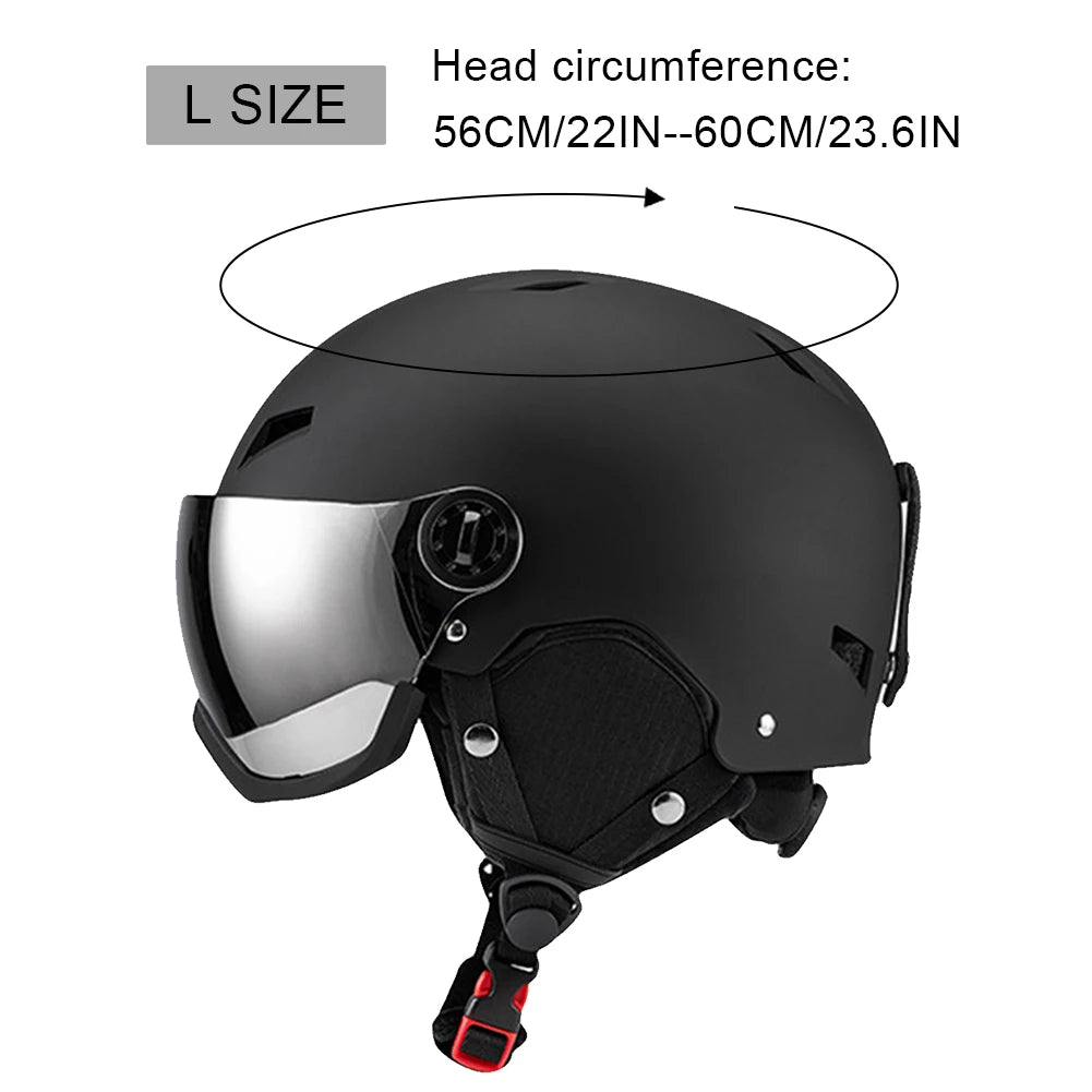 Snowboard Helmet with Goggles Skiing Helmet ABS Shell Protective EPS Foam Snow Helmet for Men Women and Youth