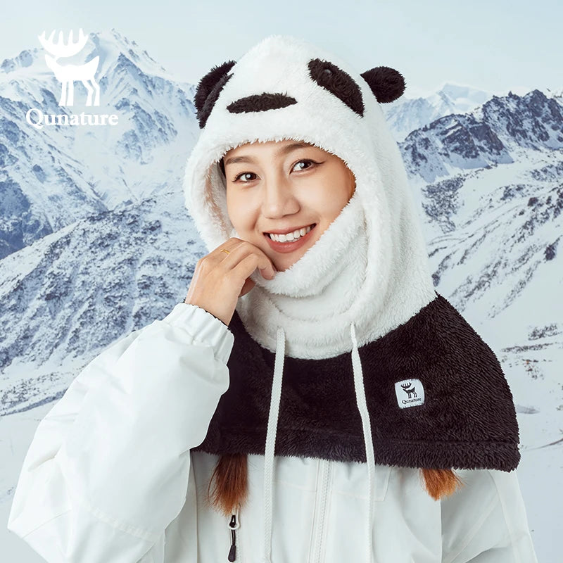 Qunature Thermal Fleece Full-Face Ski Balaclava - Parent-Child & Kids' Outdoor Windproof Neck Gaiter for Autumn/Winter Cycling