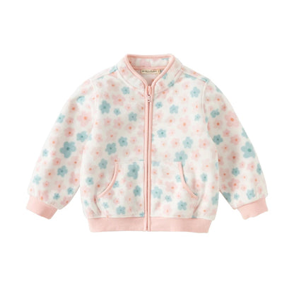 Dave Bella Long Sleeve Polar Fleece Coat for Gilrs Boys Cute Printed Spring Autumn Coat Children Casual Warm Clothes DB396