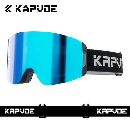 KAPVOE New Photochromic Ski Goggles Snowboard OTG Snow Glasses Magnetic Lens Men Women UV400 Double Layers Lens Anti Fog Skating