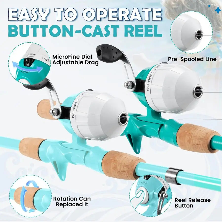 Telescopic  Fishing Poles for Boys and Girls