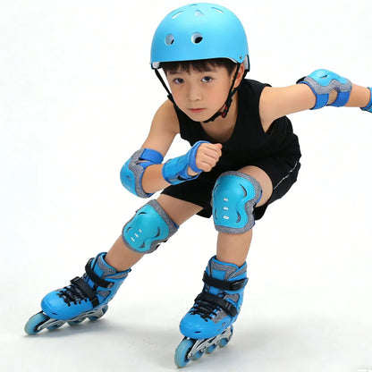 7Pcs/Set Kids Ages 3-10 with Wrist Guard and Knee Pads Elbow Pads Adjustable Protective Gear for Toddler Skating Cycling Scooter