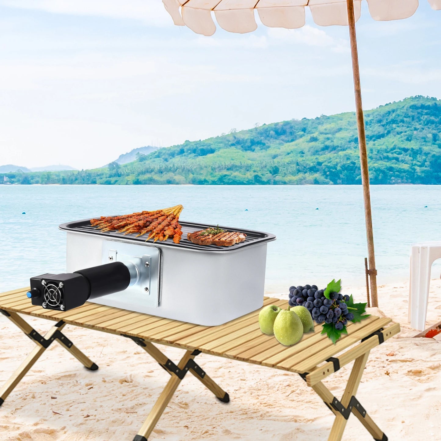 Portable Camping Barbecue Grill 2500-5500rpm Non-stick Outdoor Barbecue Grill With Carrying Bag For Hiking, Camping