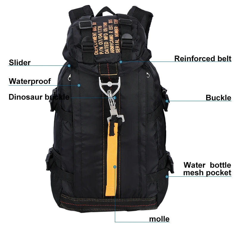 LQARMY Military Tactical Backpack Army Rucksack Camping Hiking Climbing Gear Bushcraft Travel Bags Durable Sports Backpacks