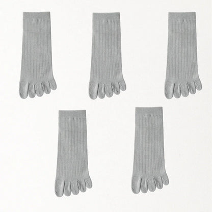 5 Pairs of Men's Summer Five-Toe Socks, Thin Cotton Toe Socks, Low-Cut Ankle Sports Socks