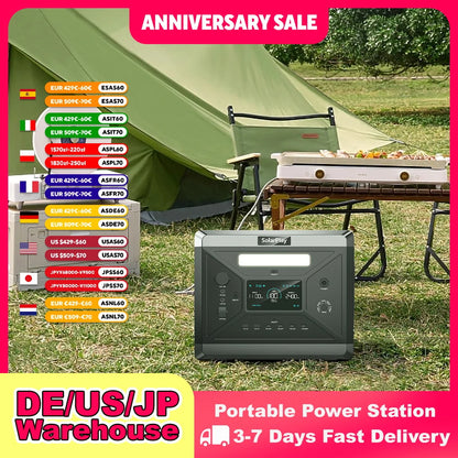 Portable Power Station 2160WH LiFePO4 Battery with 2400W