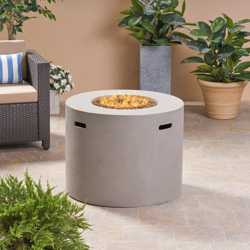 31 Inch Round MGO Propane Fire Pit Table 40000 BTU Outdoor Fireplace Heater for Patio Garden Decor