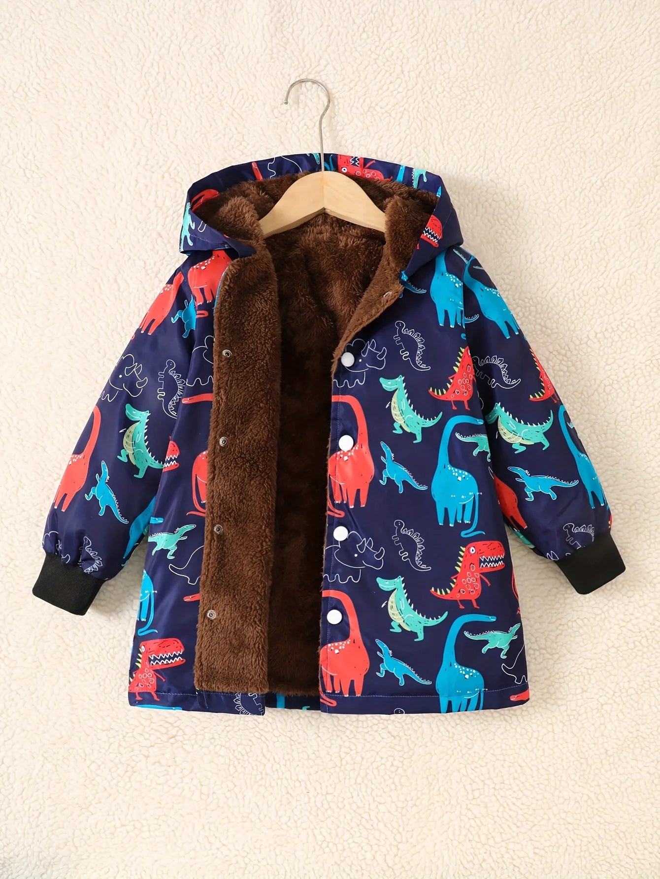 Children's thick jacket with hood and windbreaker for winter warmth. Boys' fashionable coat. Children's rainproof casual wear.