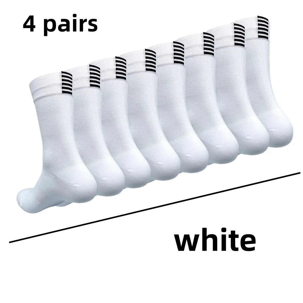 4 pairs Cycling Socks Running Quick Dry Medium Cylinder Men and Women Sports Fitness in the Tube